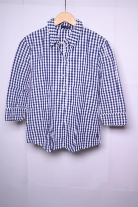 Jake Blue & White Checks Button-Down