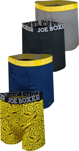 Joe Boxer Iconic Cotton 4 Pack Boxer Briefs