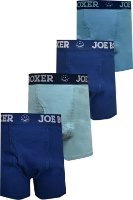 Joe Boxer Kids Blue Hues Cotton 4 Pack Boxer Briefs