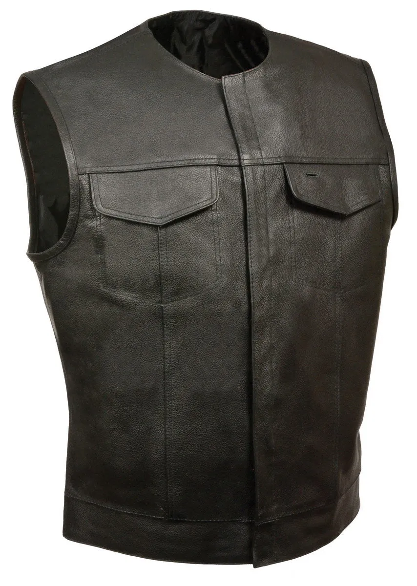 Just Leather JSL1937Z Men's Black 'Club' Leather Vest