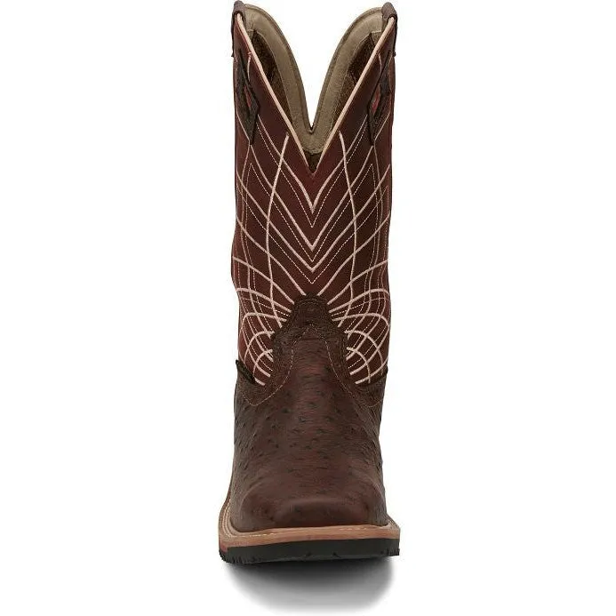 Justin Men's Derrickman 12" Comp Toe Western Work Boot -Brown- SE4835