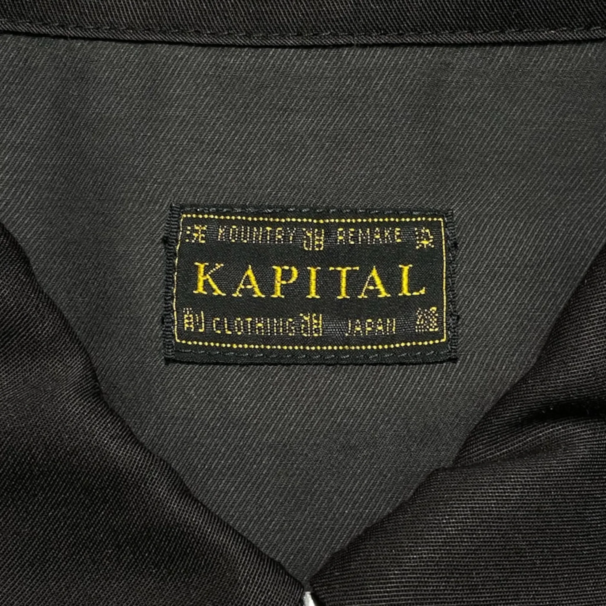 Kapital Rayon Twill Bone Drizzler Jacket Black Pre-Owned