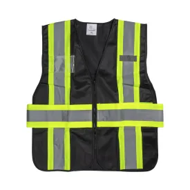 Karat High Visibility Reflective Safety Vest with Zipper Fastening (Black), X-Large - 1 pc