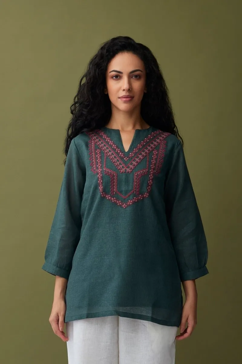 Karigiri Olive Linen Tunic