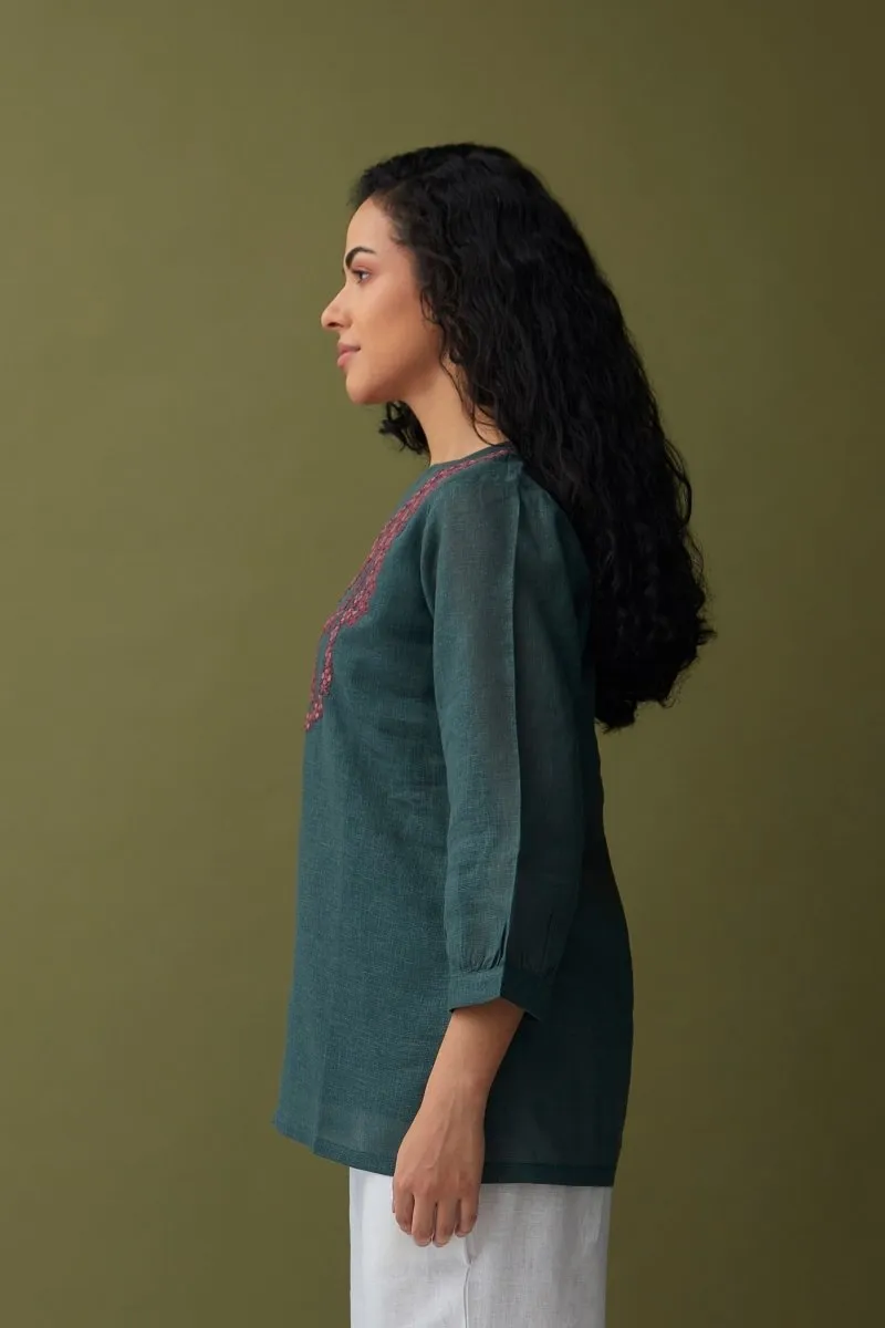 Karigiri Olive Linen Tunic