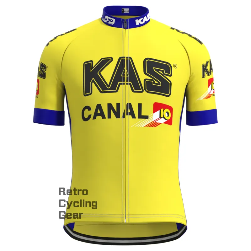 KAS Yellow Retro Long Sleeve Cycling Kit