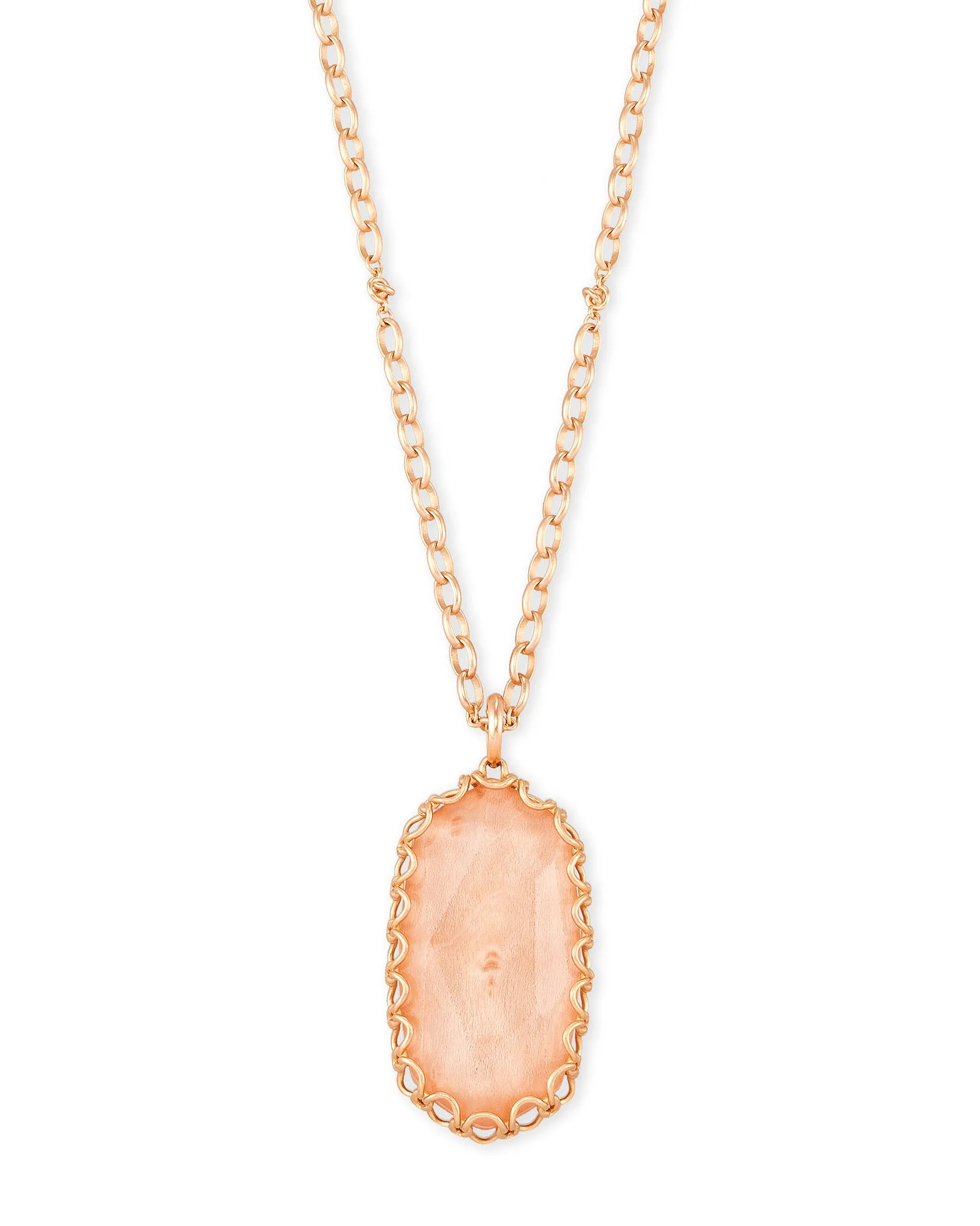 Kendra Scott Macrame Reid Statement Necklace - Rose Gold Blush Wood