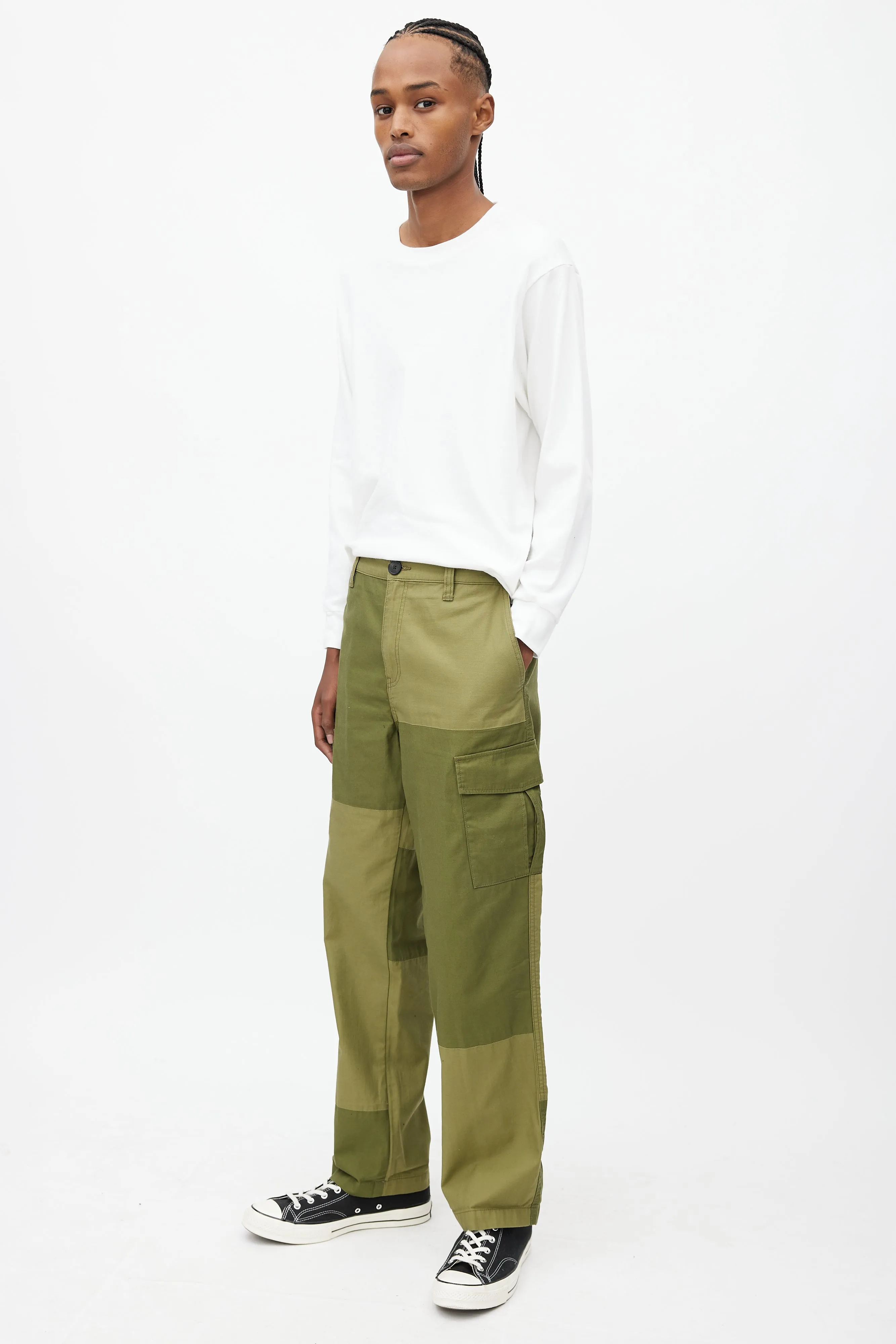 Khaki Two Tone Cargo Pant