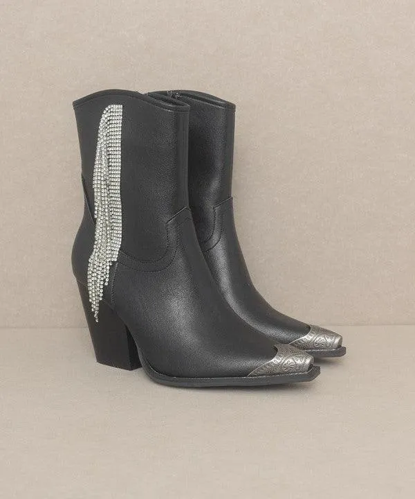 Kia Rhinestone Fringe Boots