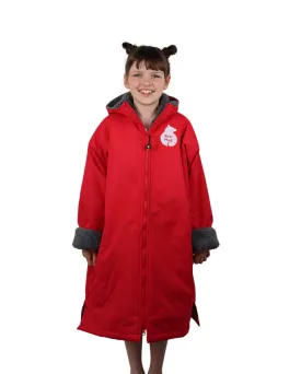 Kids Bear Hug Swimrobe Red