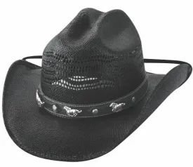 Kids Bullhide Black Straw Western Hat - Sharp Witted