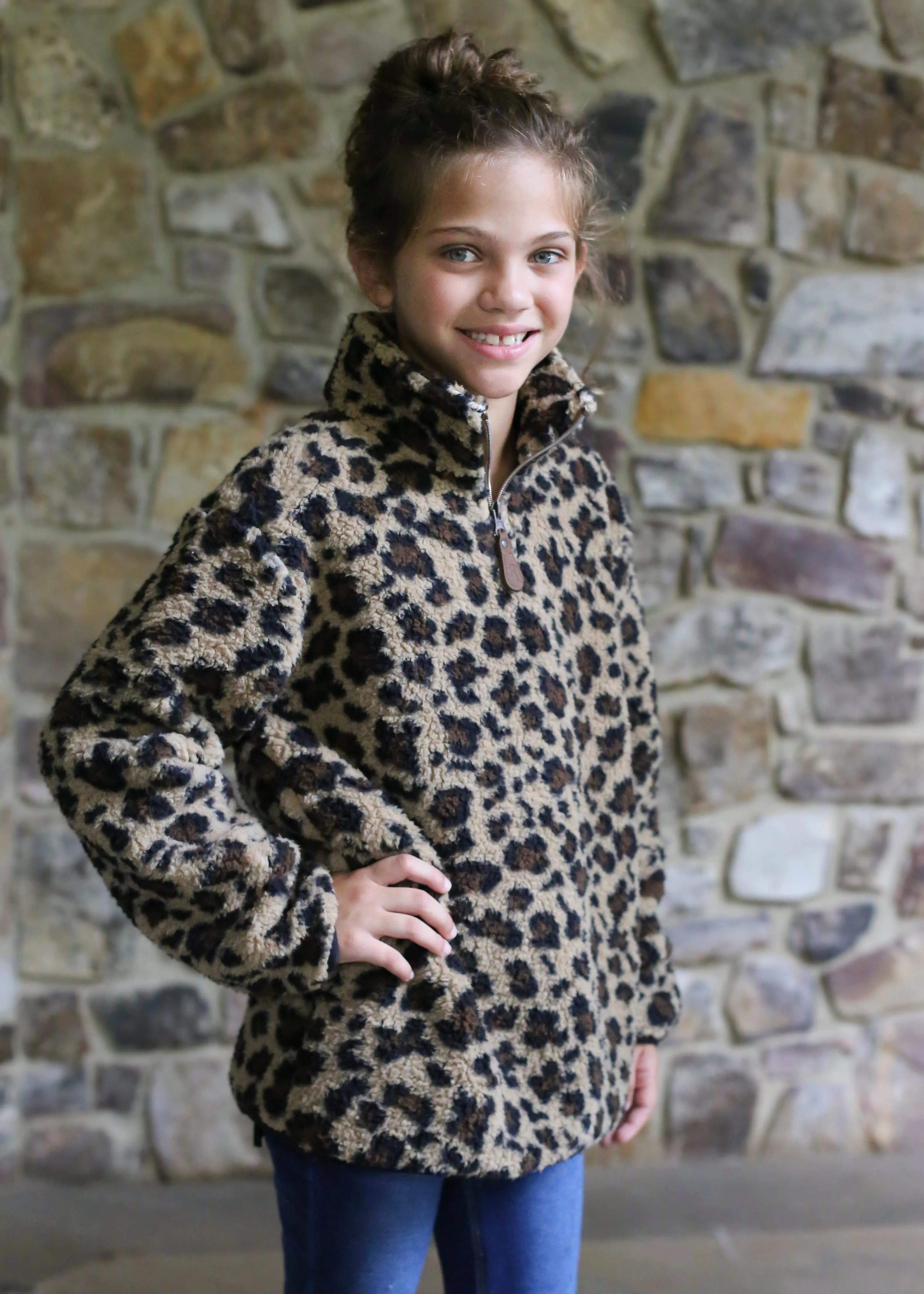 KIDS LP-4588 LEOPARD SHERPA