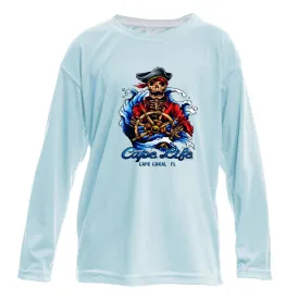 Kids Pirate Skeleton Sun Shirt - UPF50 Sun Protection Beach Shirt