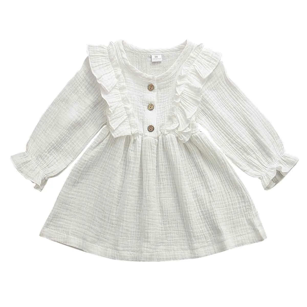 Kids Toddler Baby Girl Ruffle Long Sleeve Dress Princess Party Dress