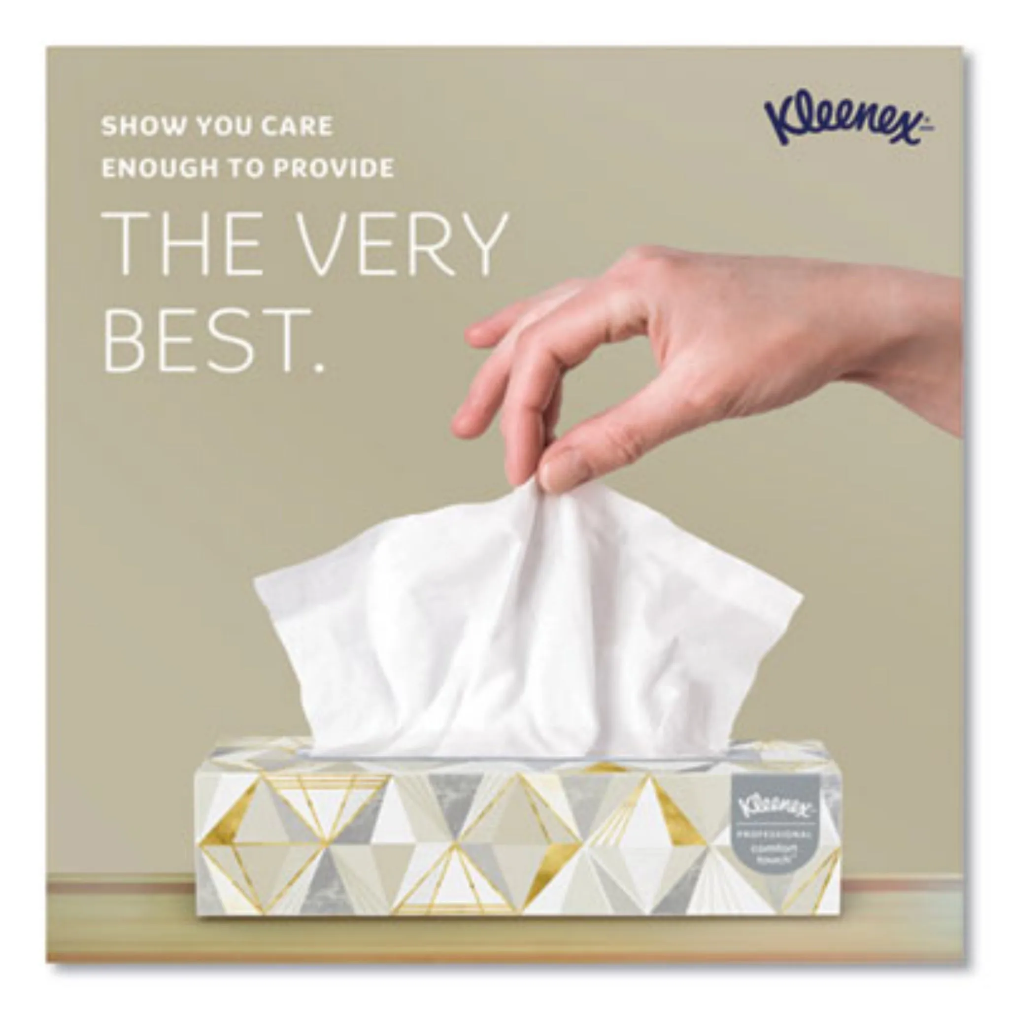 KIMBERLY-CLARK KCC21606BX White Facial Tissue, 2-Ply, White, Pop-Up Box, Box of 125 Sheets, 1 Box