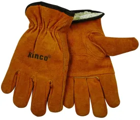 Kinco 51PL-L Driver Gloves, Men's, L, 10-1/2 in L, Keystone Thumb, Easy-On Cuff, Cowhide Leather, Gold :PR: QUANTITY: 1