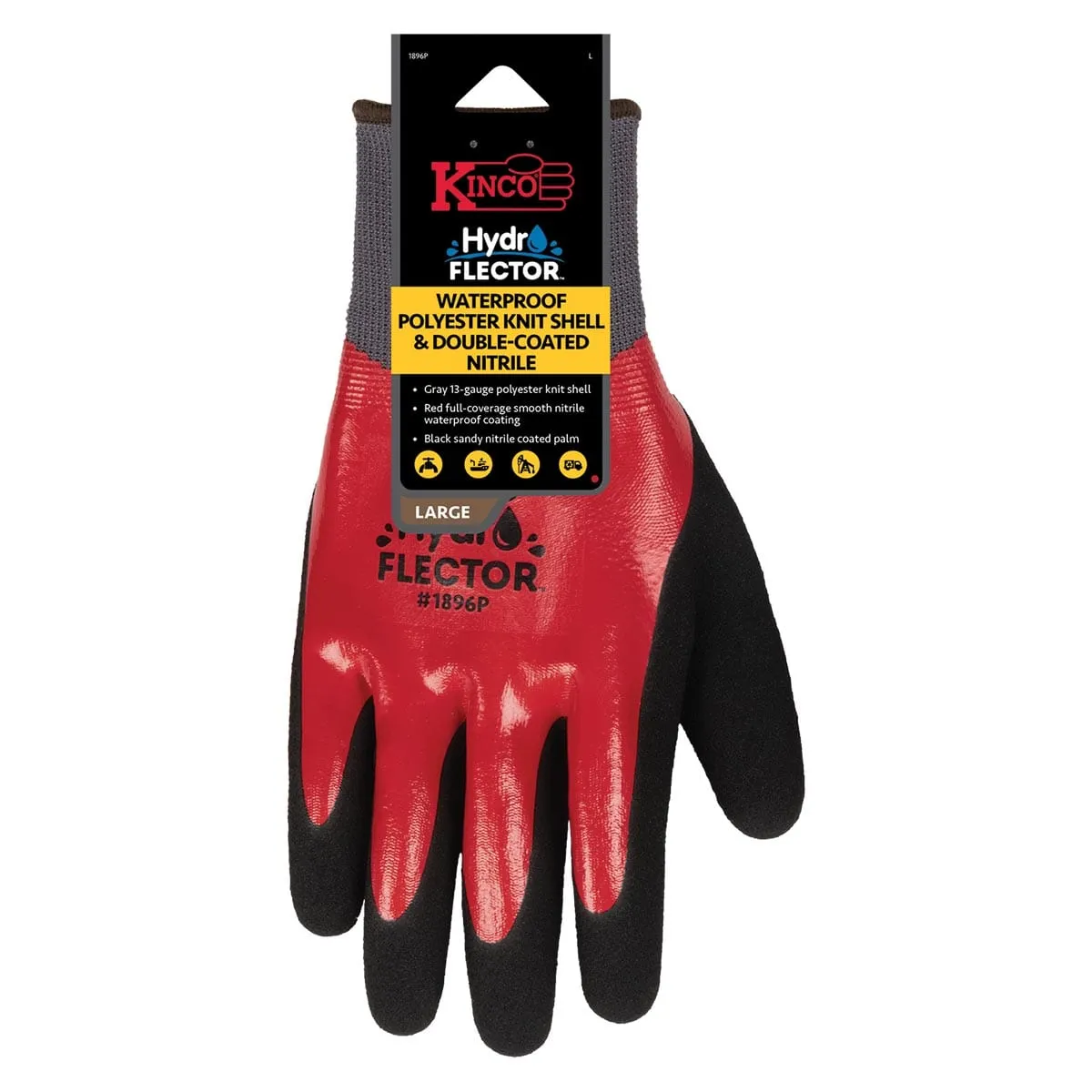 Kinco HydroFlector Waterproof Glove, Nitrile Palm