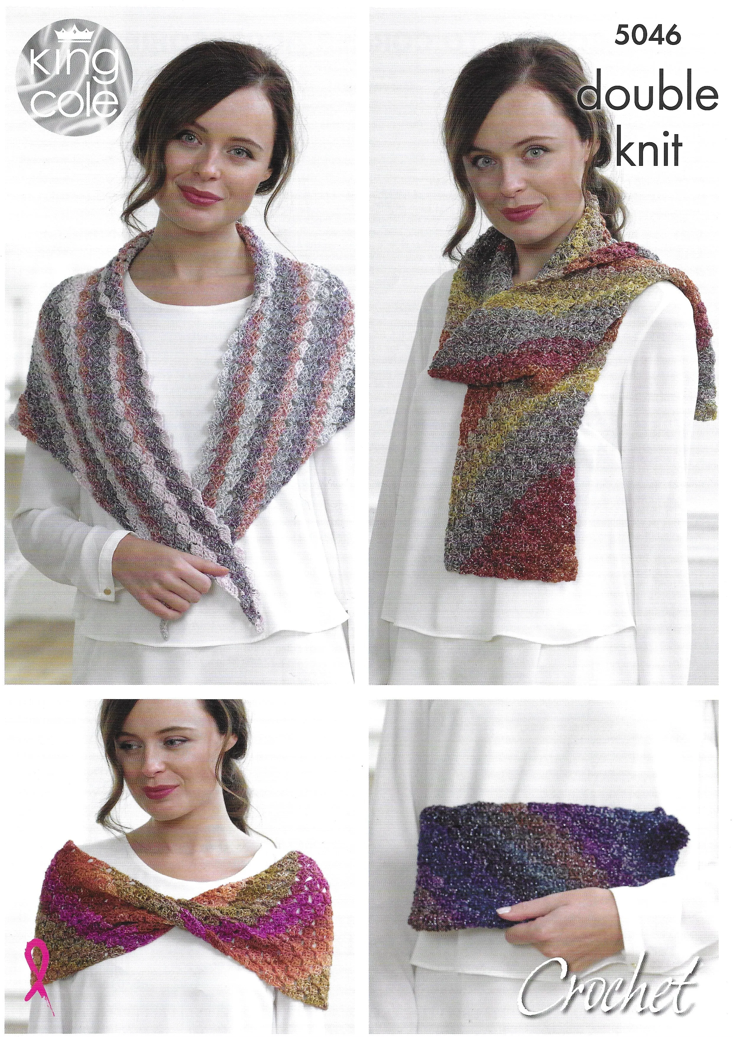 King Cole 5046 Shine Corner to Corner Accessories DK Crochet Pattern