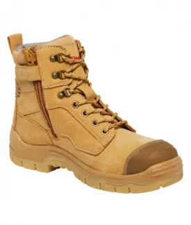 King Gee Phoenix Zip/Lace Safety Work Boots With Scuff Cap (K27880)