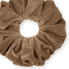 KING SIZE Velvet Scrunchies XXL Oversized Ponytail Holder Made in the USA Taupe