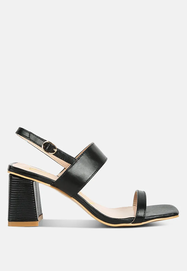 Kirk Elasticated Gussets Block Heel Sandals