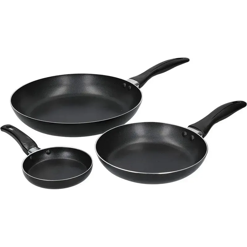 KitchenCraft Non-Stick Aluminium Frying Pans Set, 28cm, 20cm and 12cm