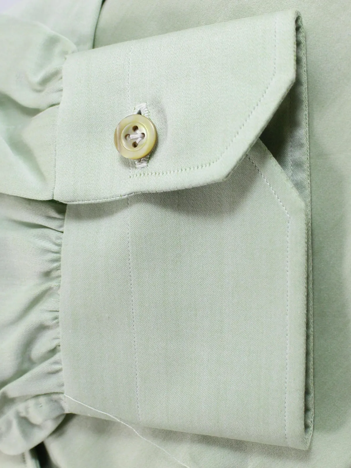 Kiton Dress Shirt Light Green Spread Collar 41 - 16 REDUCED - SALE