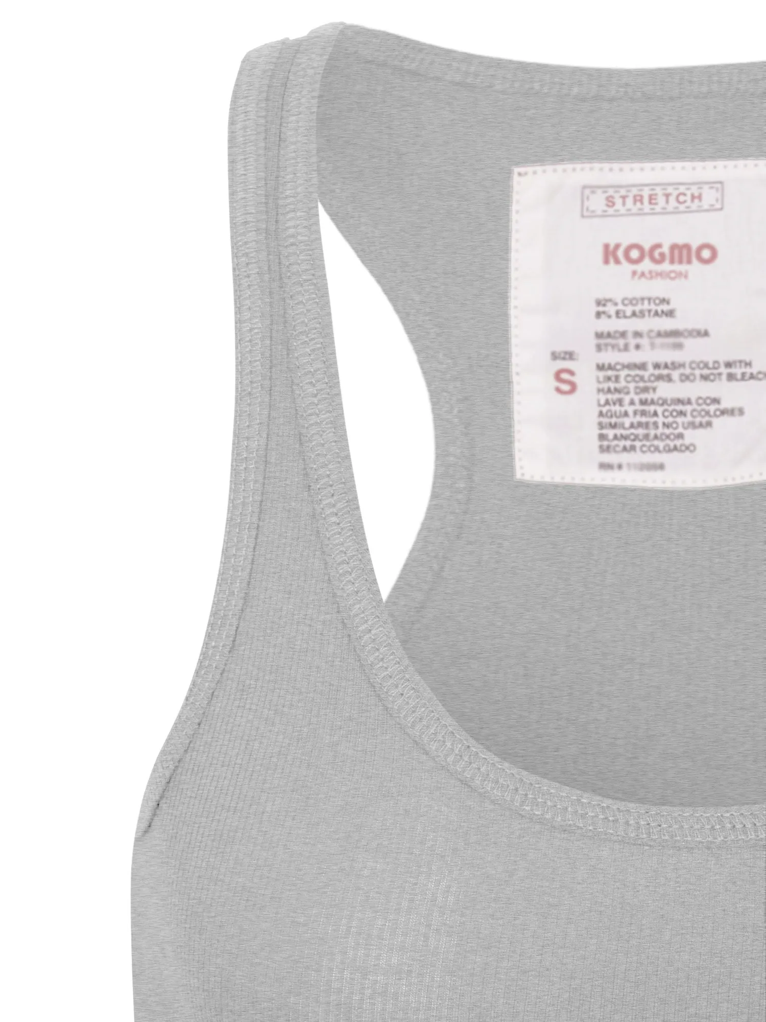 KOGMO Women's Basic Stretchy Cotton Ribbed Knit Racerback Tank Top (S-XL)