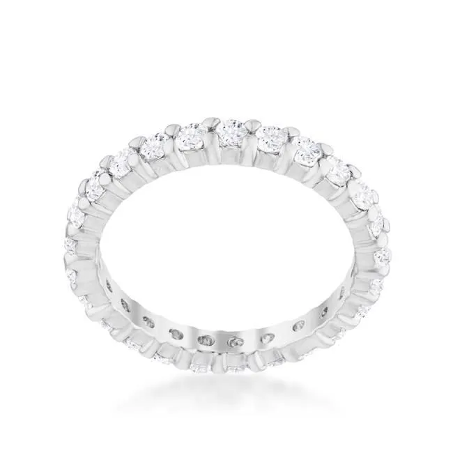 Krista Eternity Round Cut Stackable Ring | 2ct | Sterling Silver