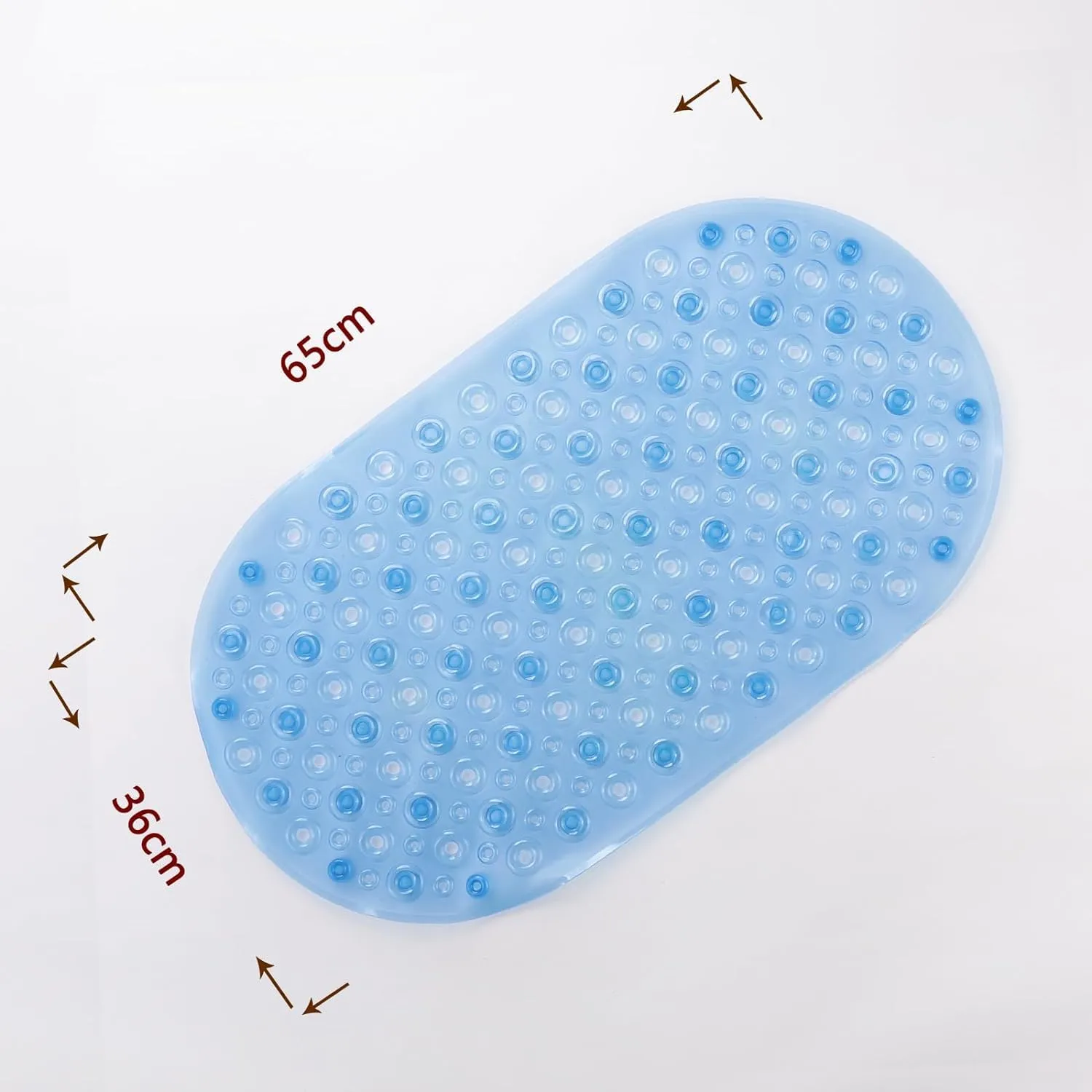 Kuber Industries Bath Mat | PVC Bathroom Mat | Shower Bath Mat | Floor Tub Mat | Bathroom Oval Mud Mat | Anti-Skid Shower Bathroom Mat | Q-01A |Pack of 5| Blue