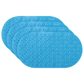 Kuber Industries Bath Mat | PVC Bathroom Mat | Shower Bath Mat | Floor Tub Mat | Bathroom Oval Mud Mat | Anti-Skid Shower Bathroom Mat | Q-02A |Pack of 4| Dark Blue