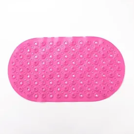 Kuber Industries Bath Mat | PVC Bathroom Mat | Shower Bath Mat | Floor Tub Mat | Bathroom Oval Mud Mat | Anti-Skid Shower Bathroom Mat | Q-02C | Rose Red