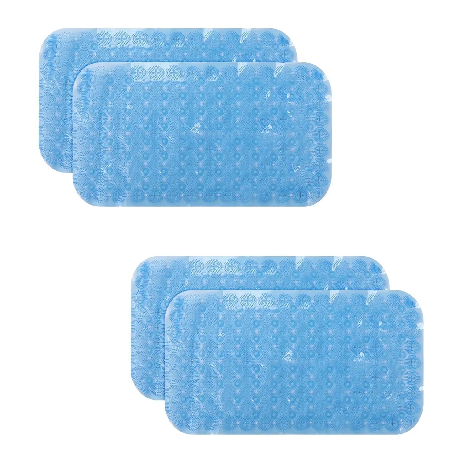 Kuber Industries Bath Mat | PVC Bathroom Mat | Shower Bath Mat | Floor Tub Mat | Foot Massager Mat | Anti-Skid Shower Bathroom Mat | B-01A |Pack of 4| Blue