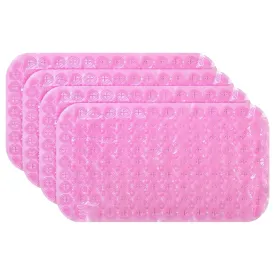 Kuber Industries Bath Mat | PVC Bathroom Mat | Shower Bath Mat | Floor Tub Mat | Foot Massager Mat | Anti-Skid Shower Bathroom Mat | B-01C |Pack of 4| Pink