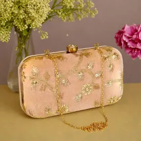 Kuber Industries Clutch Purse | Wedding Clutch | Party Hand Purse | Women’s Clutch Purse | Detachable Chain Purse | Wallet Hand Bag | Lock System Hand Bag | Cream