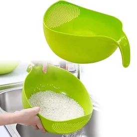 Kuber Industries Colander|Durable Plastic Unbreakable Strainer|BPA Free Washing Bowl for Rice, Pulses, Fruits, Vegetable, Noodles,Pasta Washing Bowl,(Green)