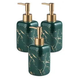 Kuber Industries Liquid Soap Dispenser | Handwash Soap Dispenser | Soap Dispenser for Wash Basin | Shampoo Dispenser Bottle | Bathroom Dispenser Bottle | 3 Piece |300 ml | Green