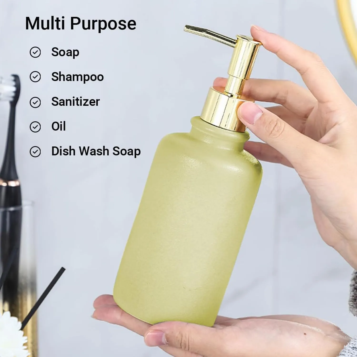 Kuber Industries Liquid Soap Dispenser | Handwash Soap Dispenser | Soap Dispenser for Wash Basin | Shampoo Dispenser Bottle | Bathroom Dispenser Bottle | JY00231GN | 400 ml | Green