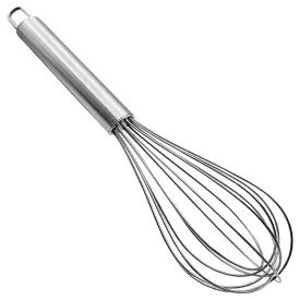 Kuber Industries Multiuses Stainless Steel Kitchen Utensil Balloon Shape Wire Whisk, Egg Beater, Kitchen Tool, 20cm (Silver), Standard