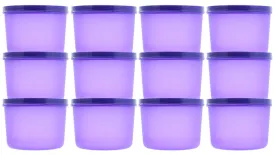 Kuber Industries Plastic 12 Pieces Kitchen Storage Spice Containers, Fridge Container, Food Utility Box, Food Storage Containers Jars 400 Ml (Purple) - CTLTC43872