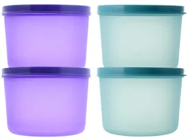 Kuber Industries Plastic 4 Pieces Kitchen Storage Spice Containers, Fridge Container, Food Utility Box, Food Storage Containers Jars 1000 Ml (Purple & Blue) - CTLTC44045