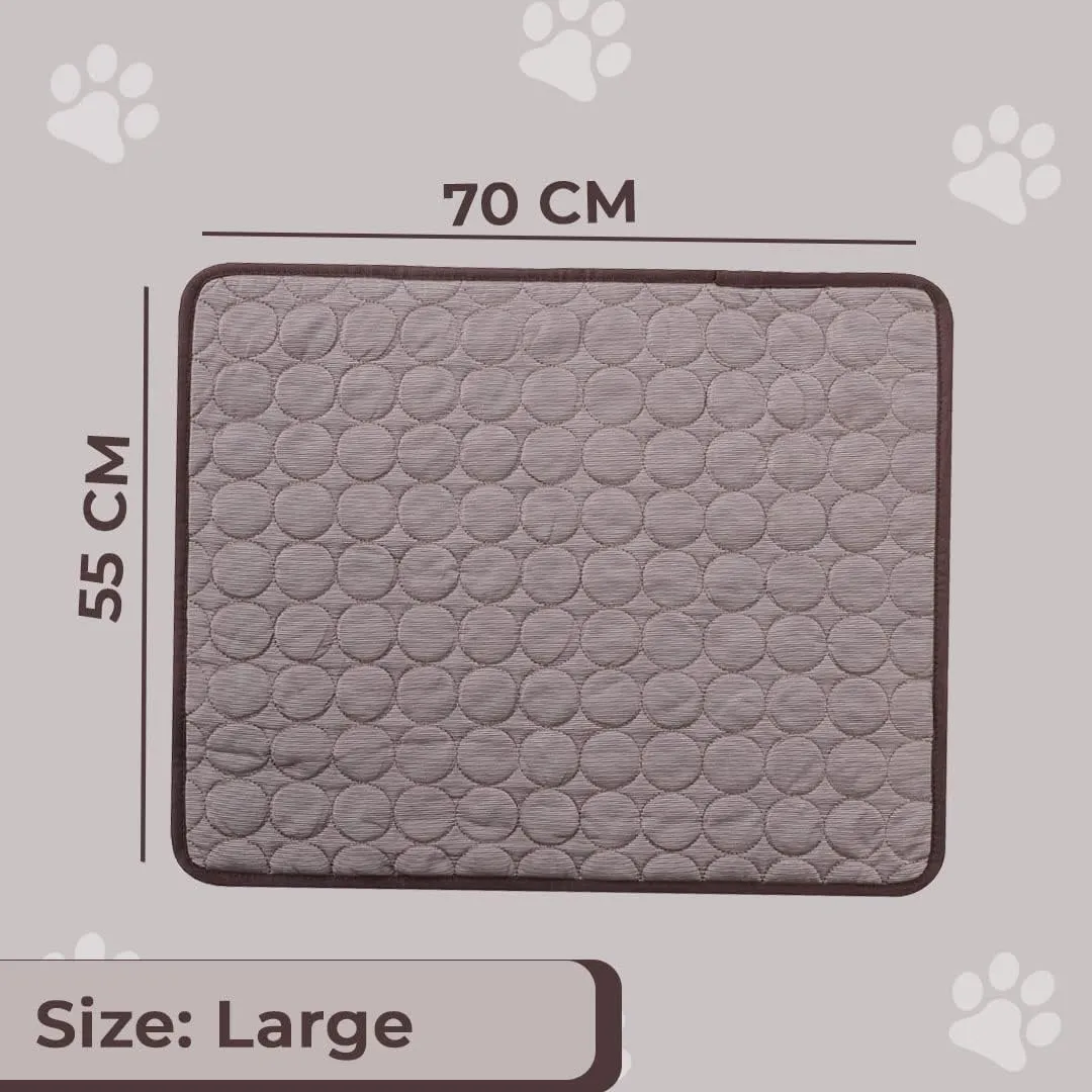 Kuber Industries Rectangular Dog & Cat Bed|Premium Cool Ice Silk with Polyester With Bottom Mesh|MultiUtility Self-Cooling Pad For Dog & Cat|Light-weight & Durable Dog Bed|ZQCJ001C-L|Coffee(Pack Of 6)