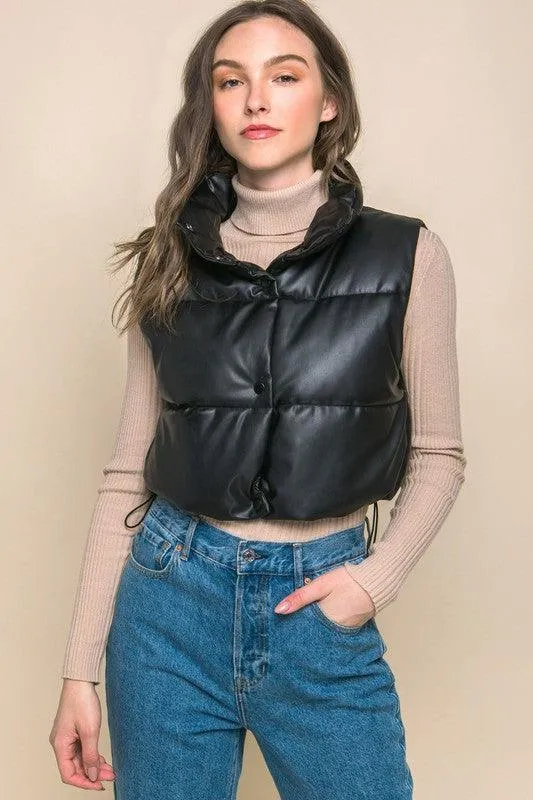 Kyndall Puffer Leather Vest