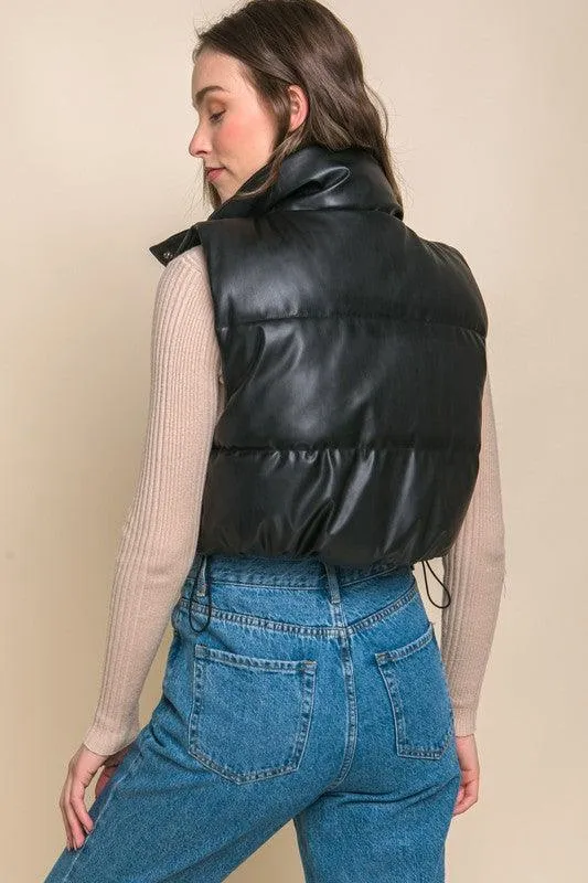 Kyndall Puffer Leather Vest