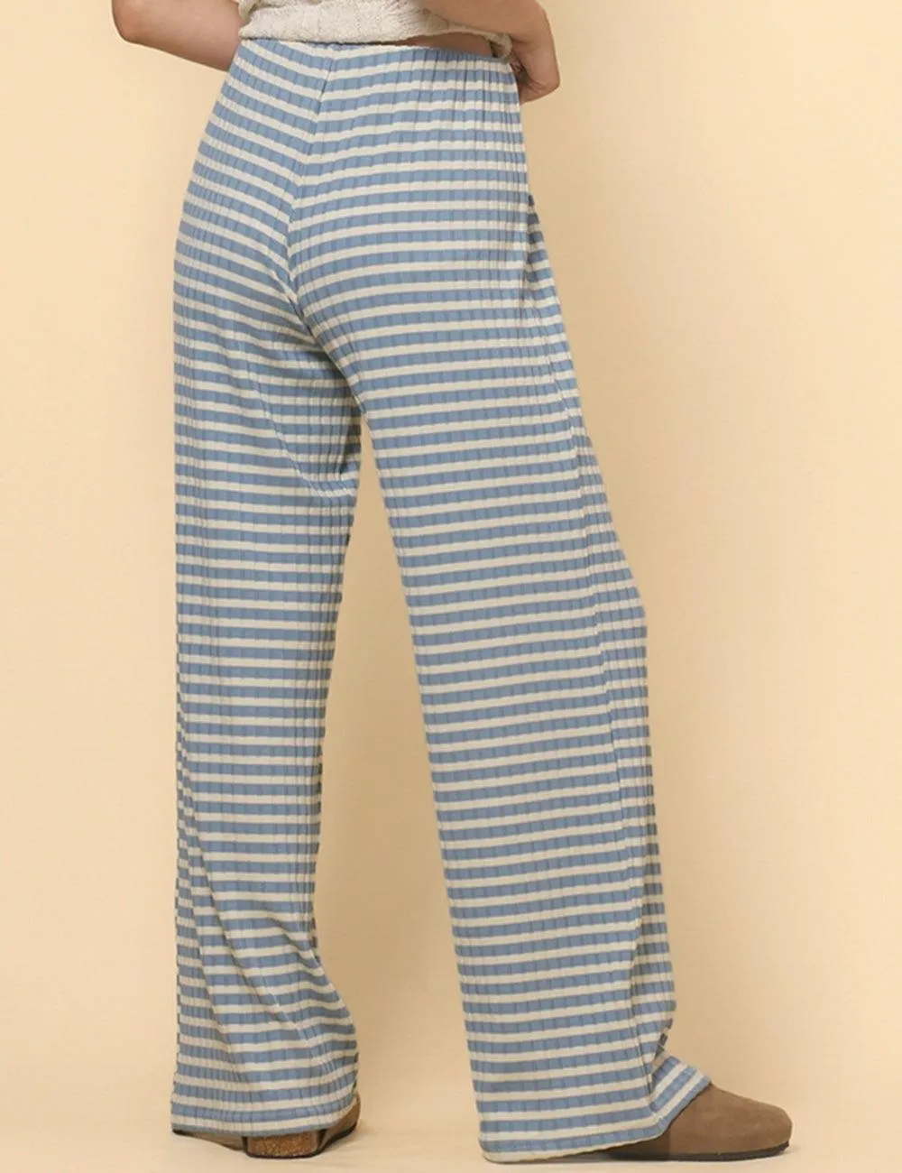 Ladies Striped Color Block Casual Pants SKP4785