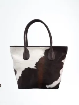 Large Handmade Stylish Tote | Cowhide Shoulder Handbag