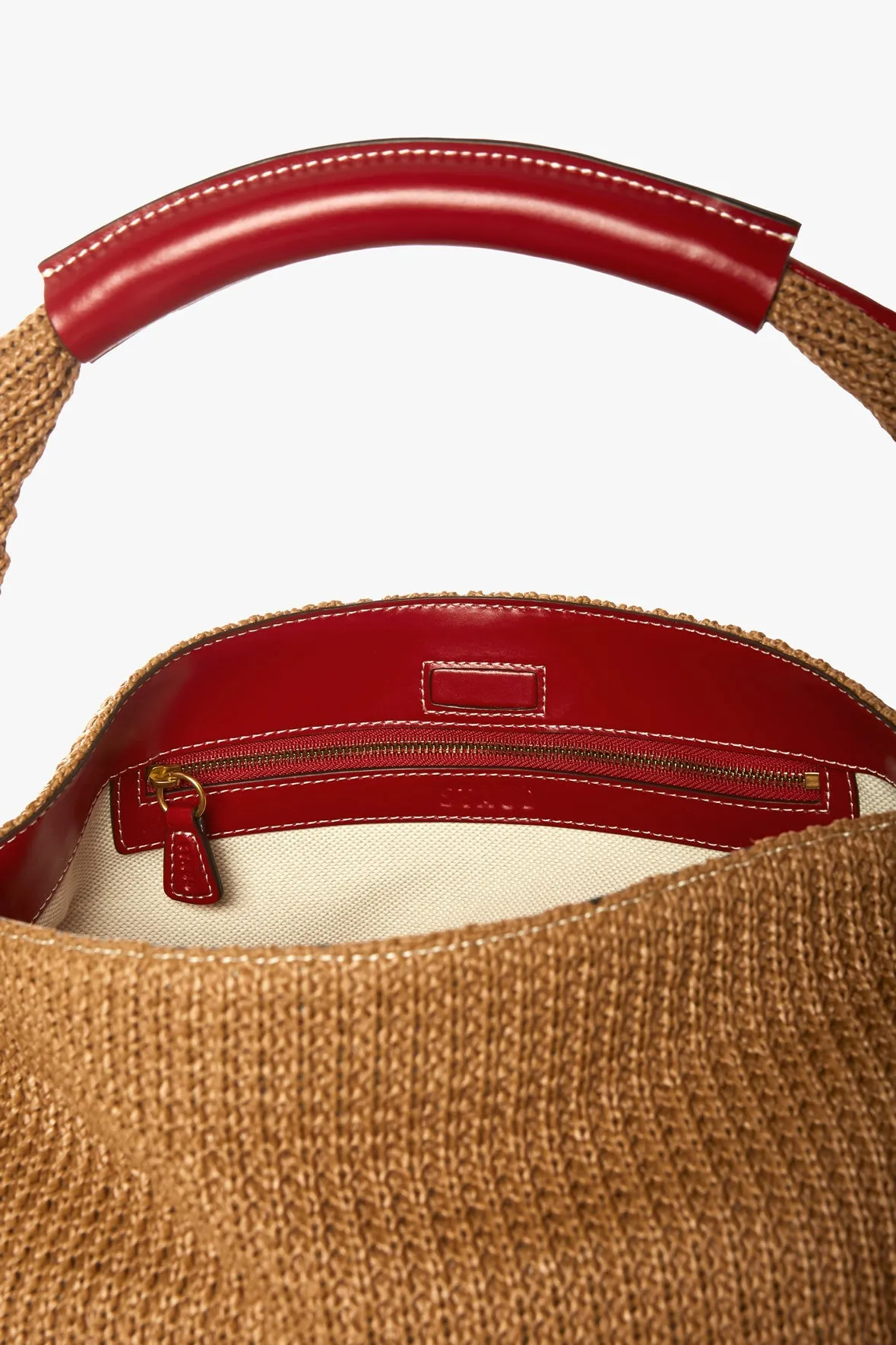 LARGE JETSON RAFFIA TOTE | TAN SCARLET