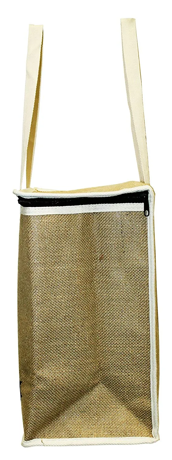 Large Jute Insulated Bag