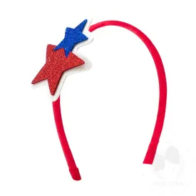 Large Patriotic Glitter Foam Grosgrain Wrapped Headband