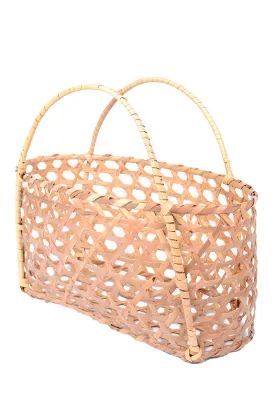 Large Vintage Structured Woven Wicker Handbag